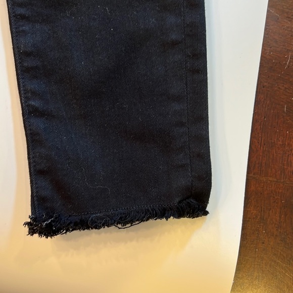 Frame Demin Mid Rise Le Skinny de Jeanne Distressed Black Denim Jean Size 24 - Picture 7 of 15